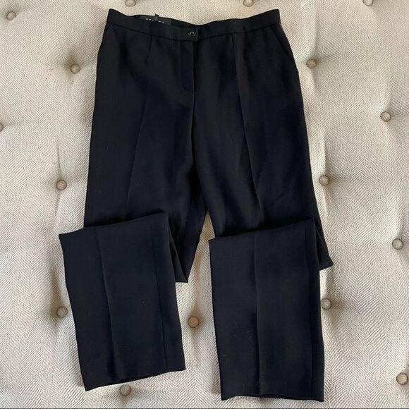 Escada Wool Flat Front Trousers Slim Straight 36 S 6 - Picture 1 of 9